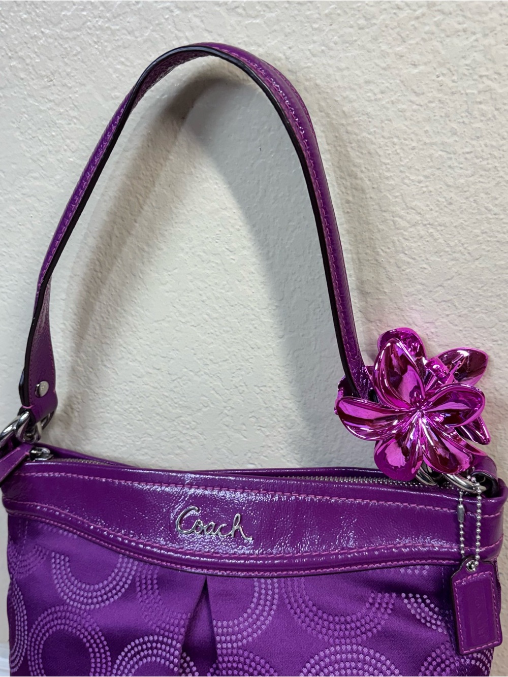 Coach Op Art purple shoulder bag - Gem